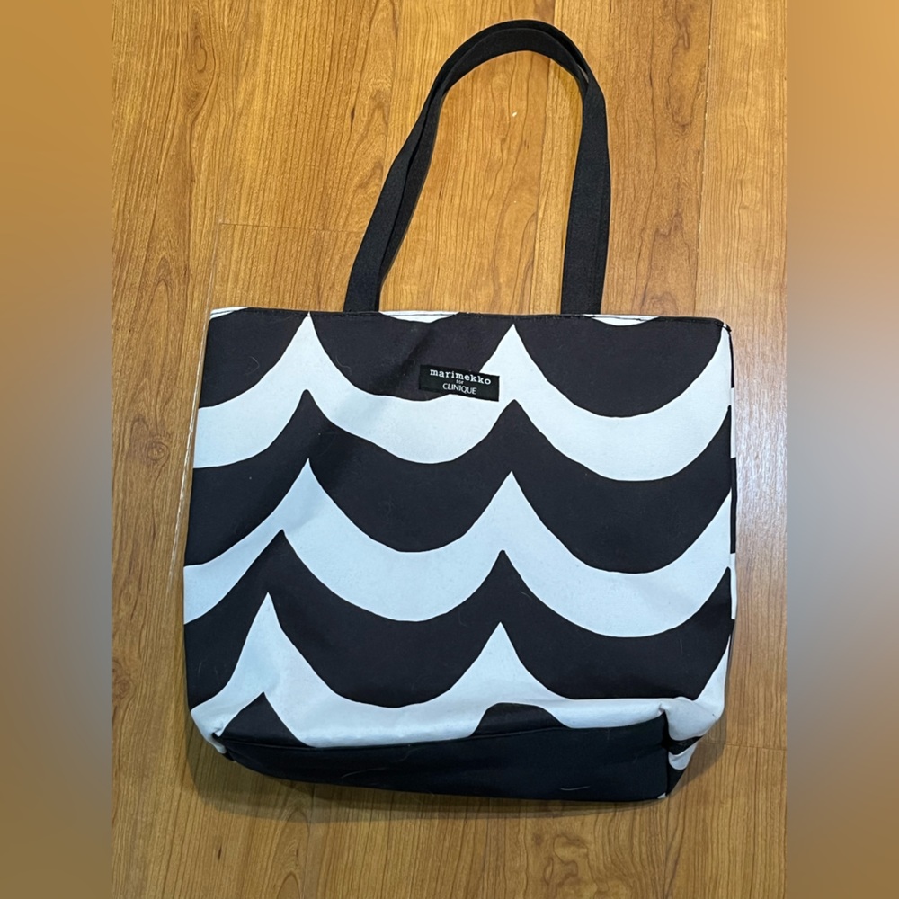 Marimekko Black/White Canvas Tote Bag - Medium